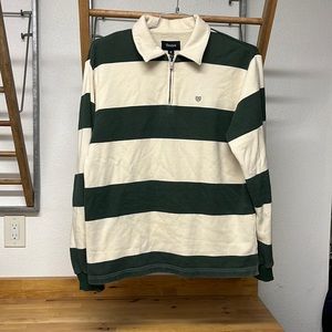 Brixton B Shield 1/2 Zip Fleece Polo Cypress Green/Ivory
